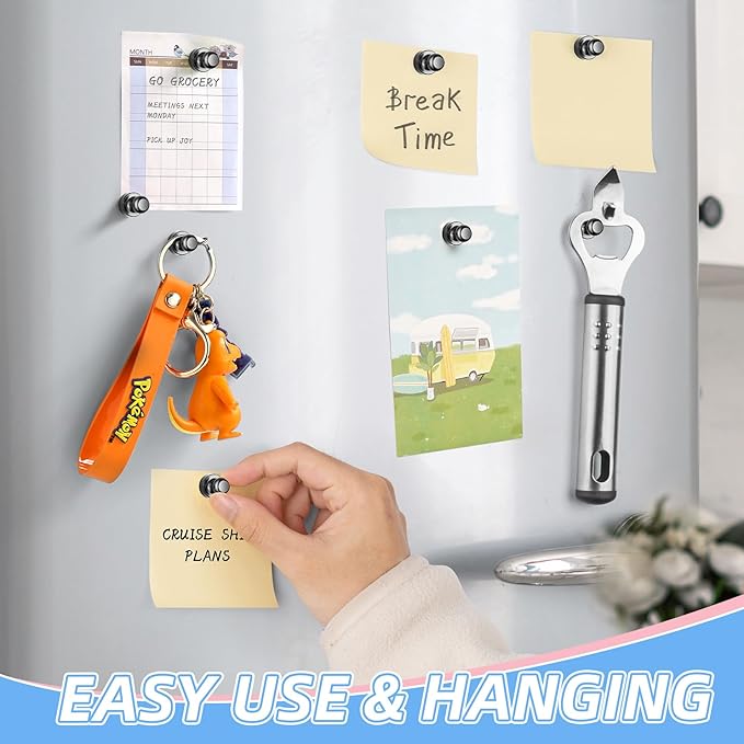 VNDUEEY 20Pcs Strong Fridge Magnets, Magnetic Push Pins, Strong Whiteboard - Image 3