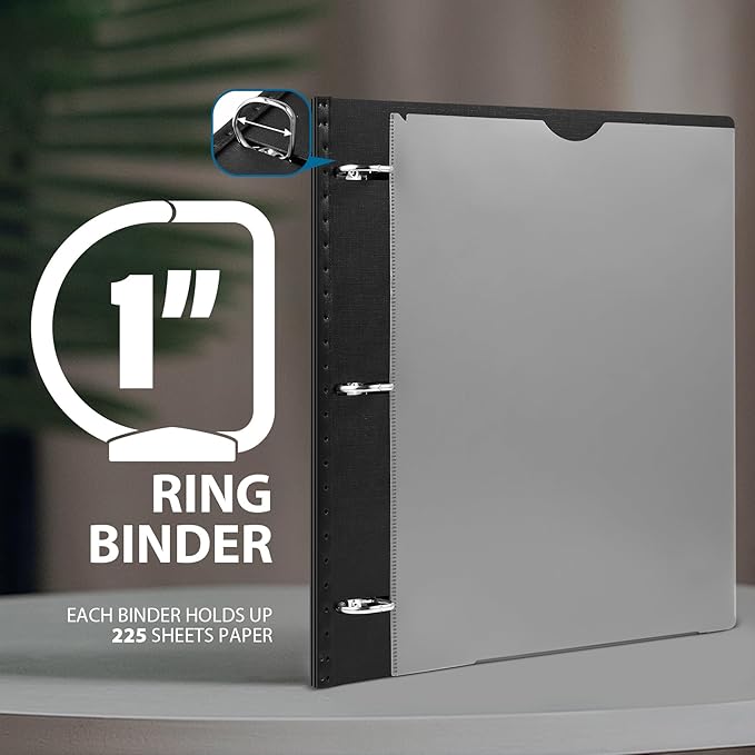 WOT I 1 Inch Telescoping 3 Ring Binder 4 Pack, Expandable Flexible Binder - Image 6