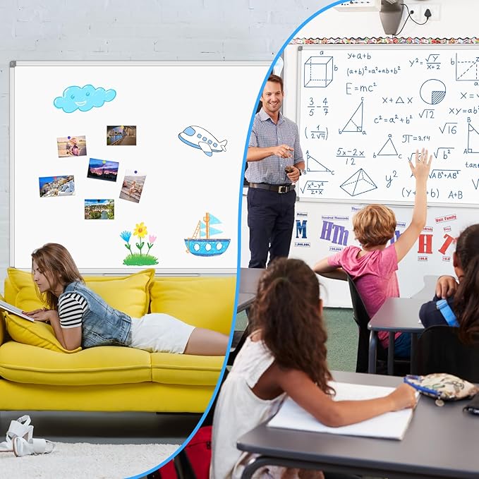 Lockways Dry Erase Board 60 x 40 Inch, Large Magnetic White Board Pack of 2 - Image 5