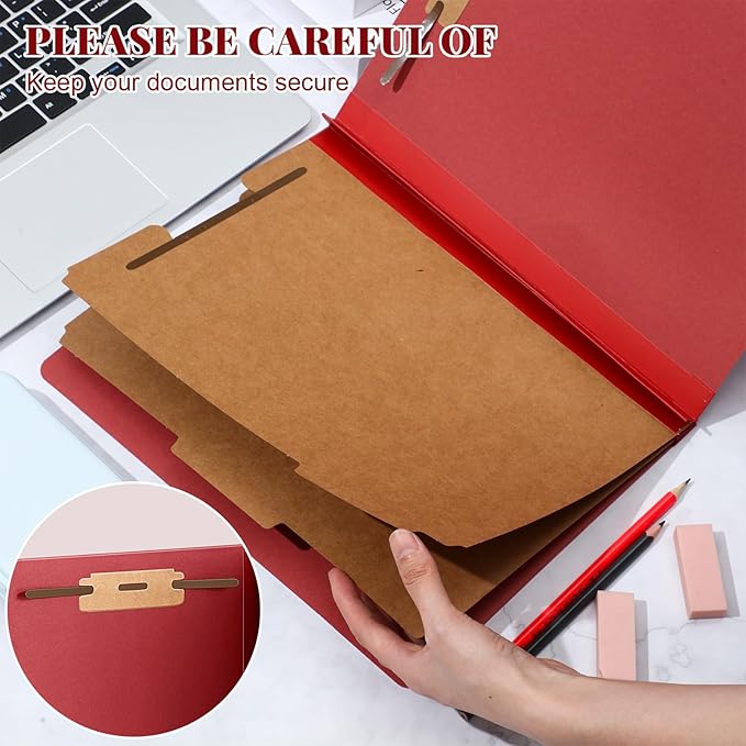 Skyygemm 48 Pcs Classification Folders Letter Size, 2 Divider Pressboard File - Image 4