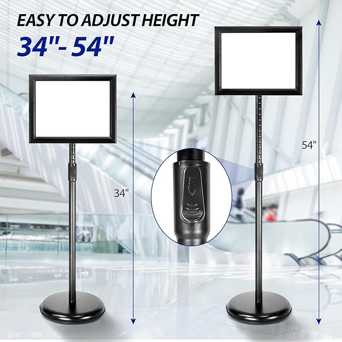 SENZHIYI Adjustable Poster Sign Stand Holder Heavy Duty Snap Open Aluminum - Image 6