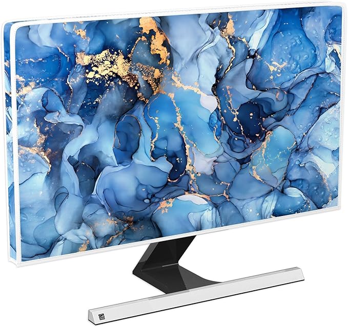 Baocicco Navy Blue Gold Marble Waterproof TV Dust Cover 65 Inch Creative by Baocicco