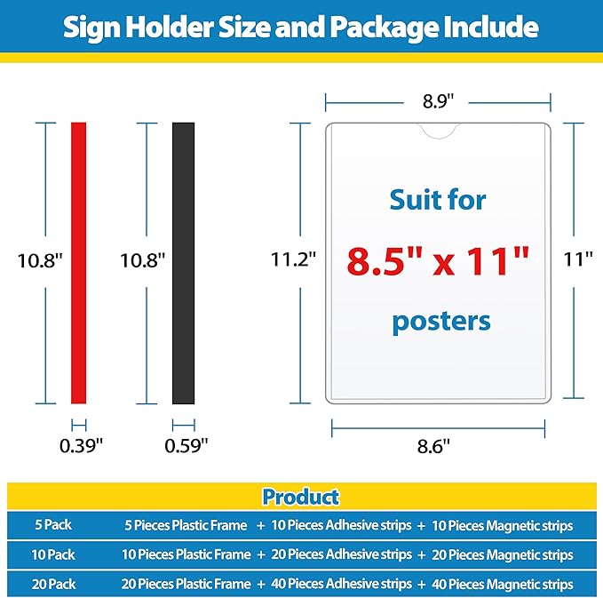 10 Pack Magnetic Sign Holder 8.5 x 11 - Image 5