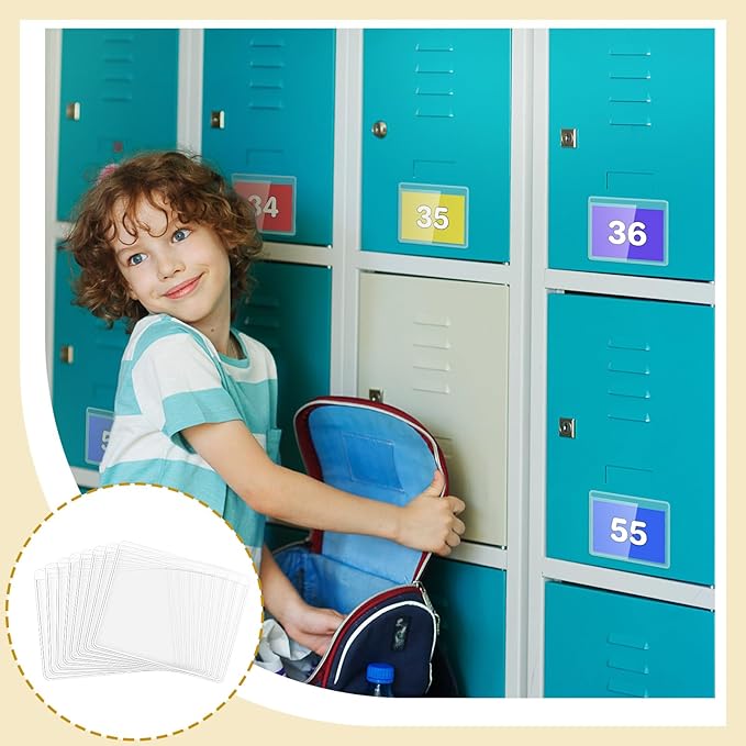 Jeyiour 100 Pcs Label Holders Adhesive Nameplate Pockets Storage Bin Labels - Image 4