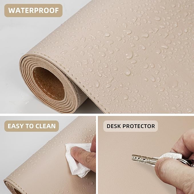 Leather Desk pad Protector, Large Desk mat - Image 4