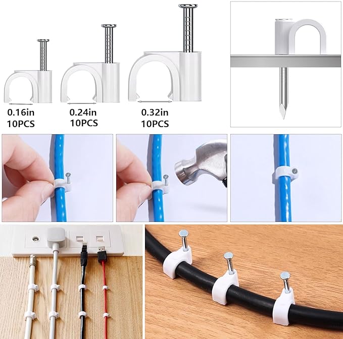 ELII 328Pcs Cable Management Kit, 8 Magnetic Cable Clips, 69Adhesive Cable - Image 8