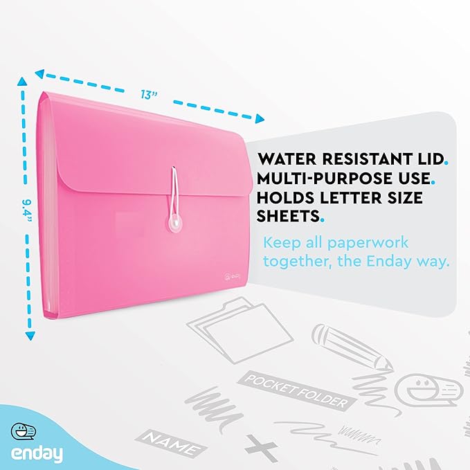 Accordion File Organizer, 13 Pocket Expanding File & Cover Folder - Image 5