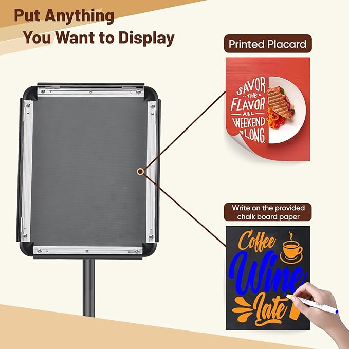 Newzueby Adjustable Pedestal Floor Stand Sign Holder - Image 2