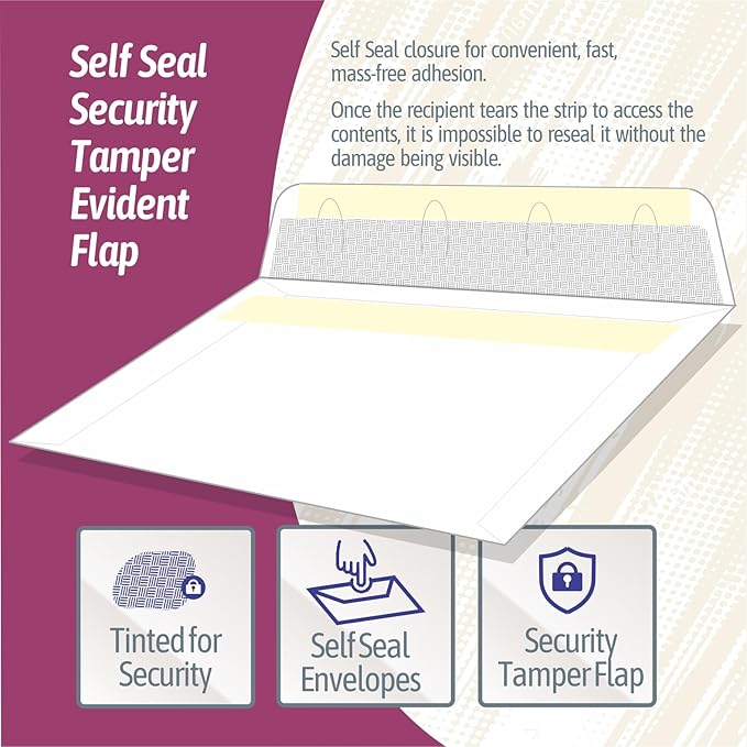 NextDayLabels - W-2 Tax Forms Double Window Security Envelopes - Image 2