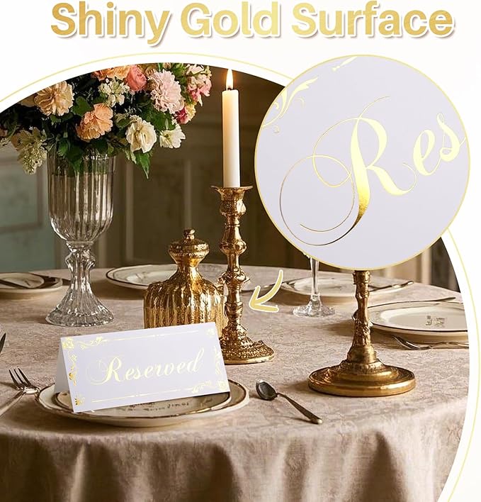 20 Pack Reserved Table Signs White Reserved Table Tent Card - Image 2