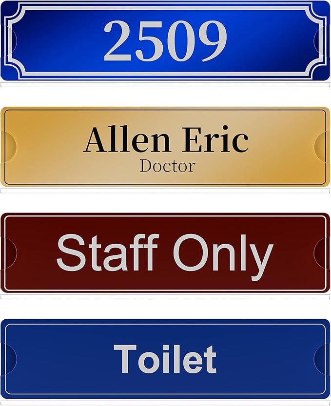 Richboom Acrylic Wall Name Plate Holder, 2x8 Inch, 10 Pack Clear Acrylic Sign - Image 5