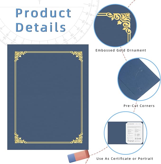 HAUTOCO 120 Pack Certificate Holders, Document Award Covers Certificate Folders - Image 3