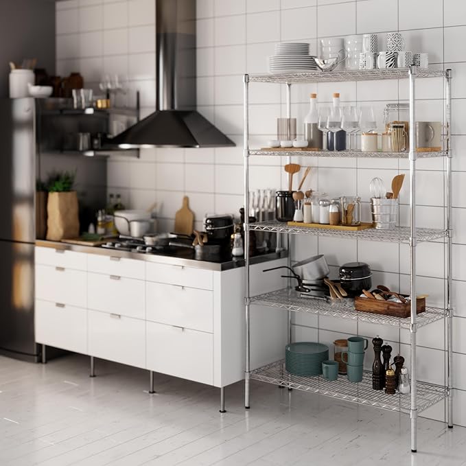 Regal Altair 18" Deep x 42" Wide x 74" Height Wire Shelving Kit | 5-Tier | NSF - Image 8