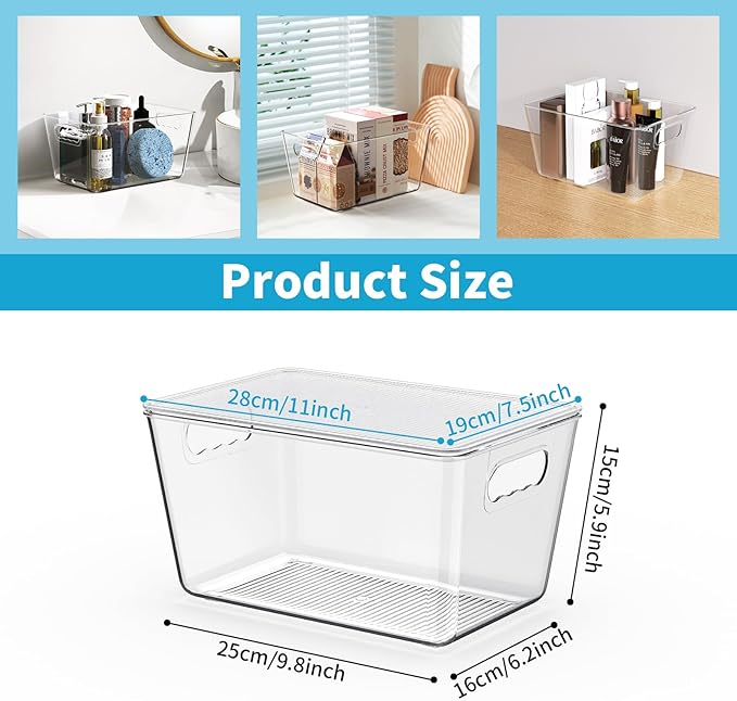 KJIXYUNG 4 Pack Clear Stackable Storage Bins - Image 3