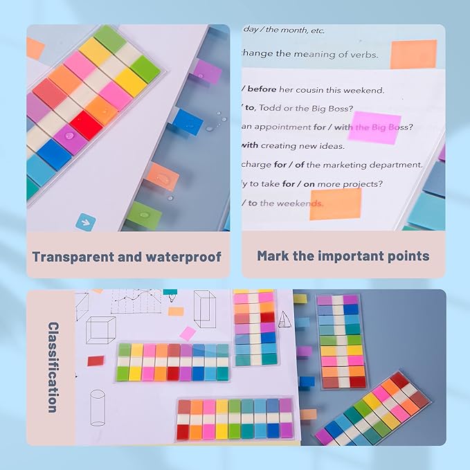 Golcellia 756 Pieces Transparent Sticky Notes Page Markers Book Tabs Page Tabs - Image 7