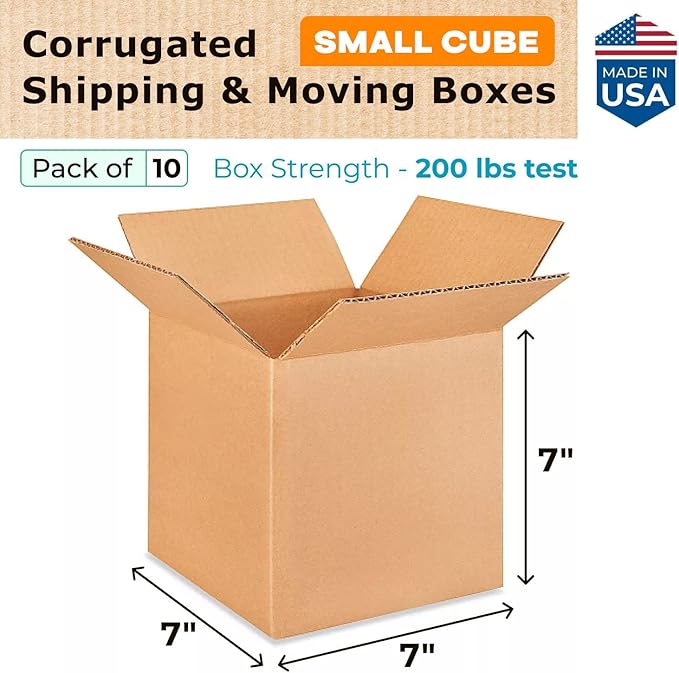 IDL Packaging - B-777-10 Cube Corrugated Shipping Boxes 7"L x 7”W x 7"H - - Image 2