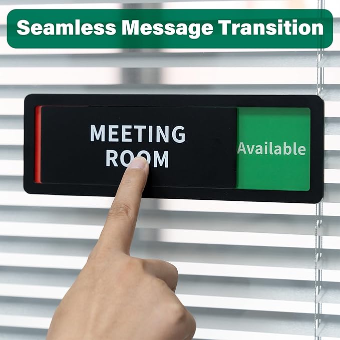 Meeting Room Office Door Sign Do Not Disturb, Versatile In-Use/Available Slider - Image 5