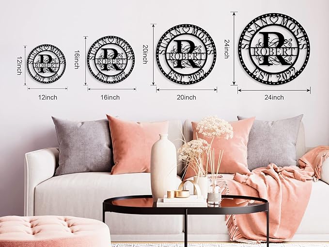 Personalized Metal Sign Monogram Wall Decor Last Name Sign Personalized Signs - Image 6
