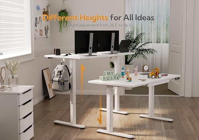 Claiks Standing Desk with Drawers, 55x24 Inch Stand Up Electric Adjustable - Image 4