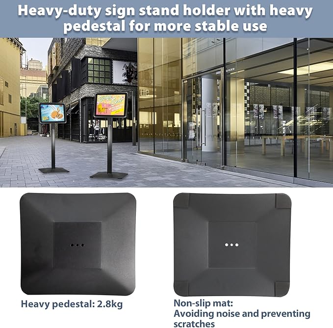 STANDNEE Heavy-duty Poster Stand Holder 11"x 17" Pedestal Floor Standing Sign - Image 8