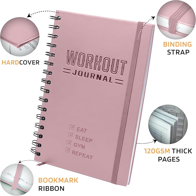 Nextnoid Hardcover Fitness Planner Workout Journal - Image 2