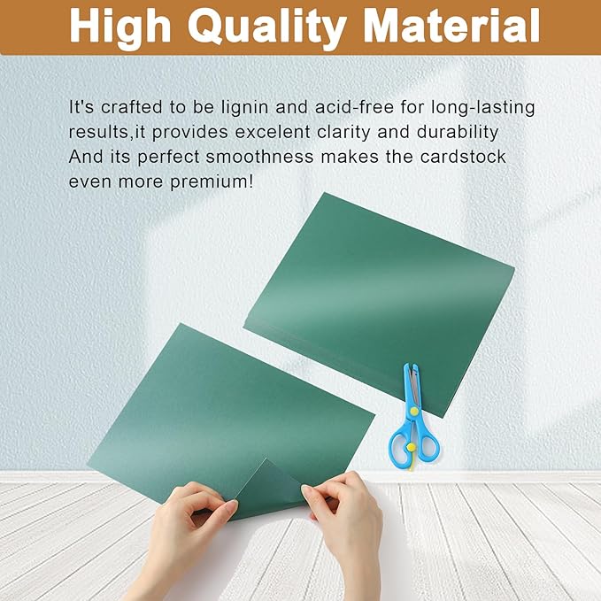 Silunkia 40 Sheets Christmas Green Shimmer Cardstock 8.5 x 11 Scrapbook Paper - Image 4