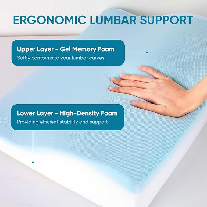 AHUAWA Back Support Pillow for Recliner Chair, Memory Foam Couch Back Cushions - Image 4