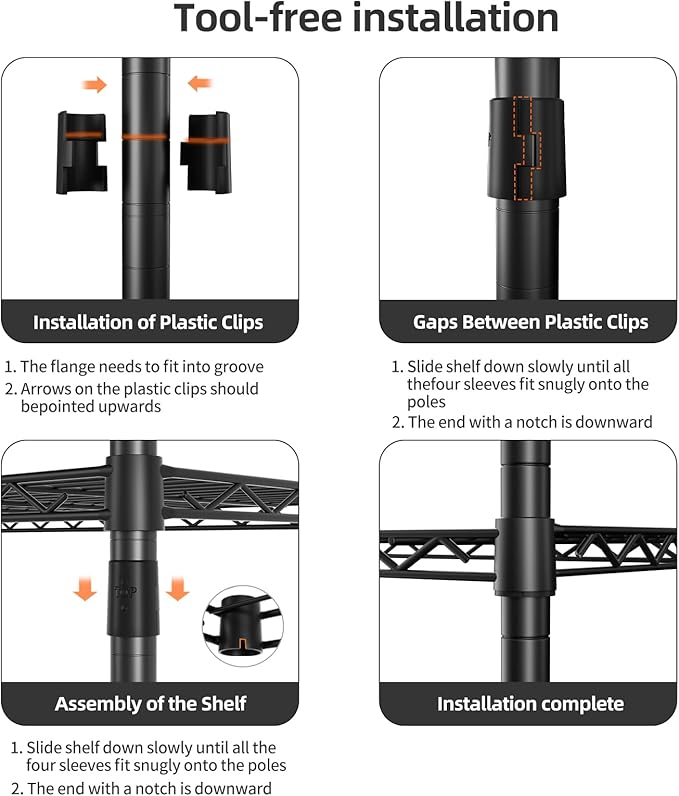 SINGAYE 5 Adjustable Heavy Duty Garage Shelving Wire Shelves Metal Standing - Image 8