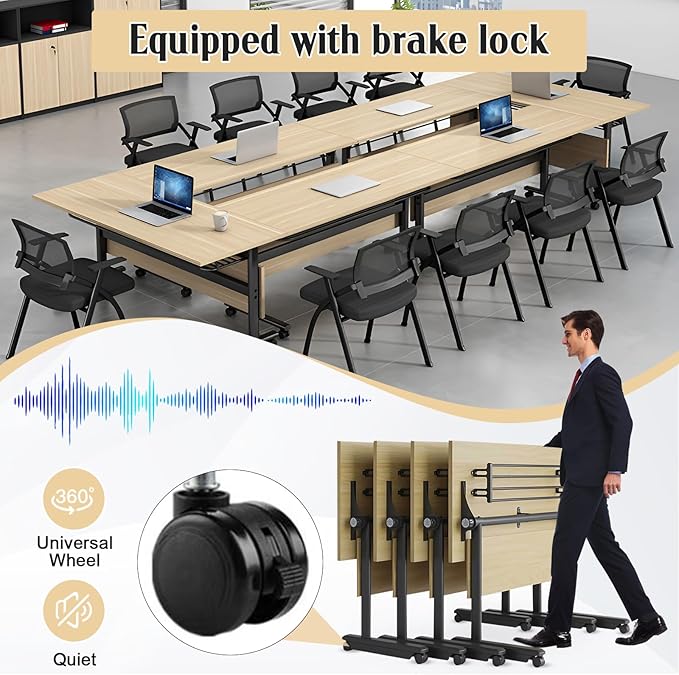 JEHUJD Conference Table, 55.1''Folding Conference Room Table - Image 4