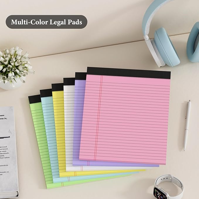 Nichela 12 Pack Colored Legal Pads 8.5" x 11" Note Pads Wide Ruled Lined Paper - Image 6