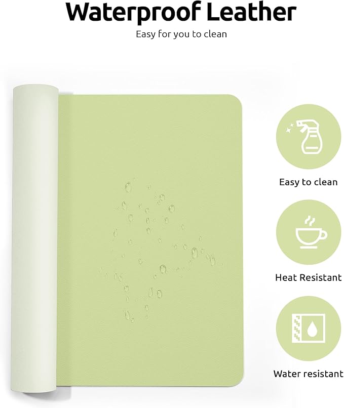 YSAGi Leather Desk Pad Protector, Office Desk Mat, Large Mouse Pad, Non-Slip PU - Image 4