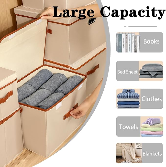 Tuza 4 Pack Large Fabric Storage Bins - Image 7