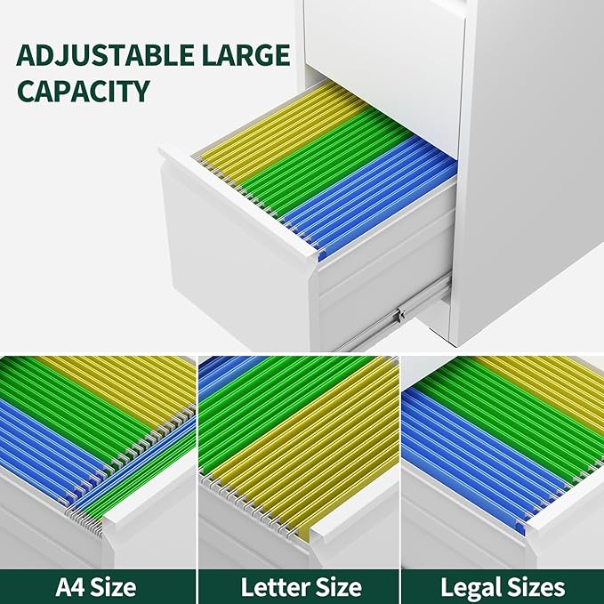 Yukimo 3 Drawer File Cabinet - Image 5