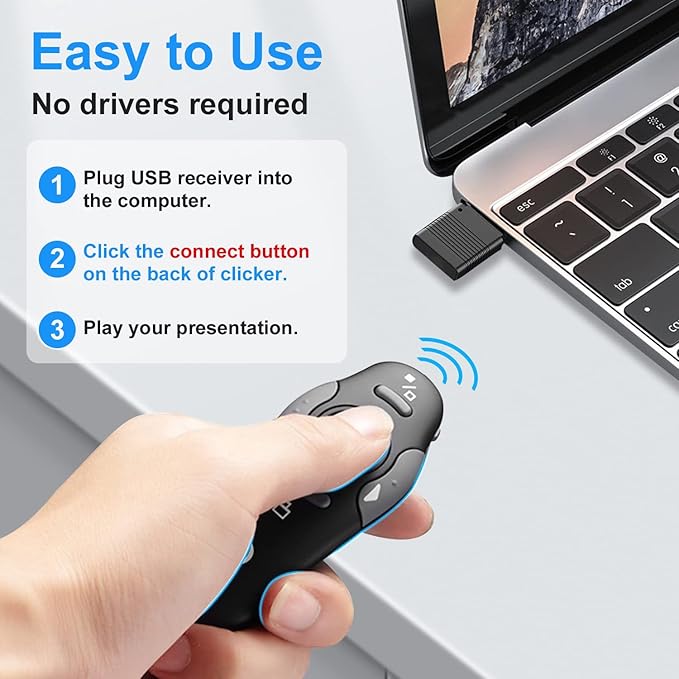 Wireless Presentation Clicker for PowerPoint, Wireless Presenter Remote - Image 4