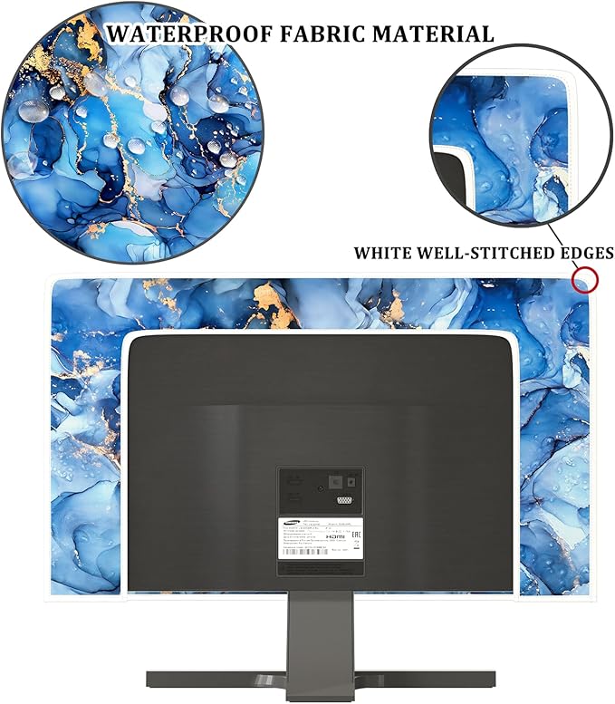 Baocicco Navy Blue Gold Marble Waterproof TV Dust Cover 75 Inch Creative - Image 3