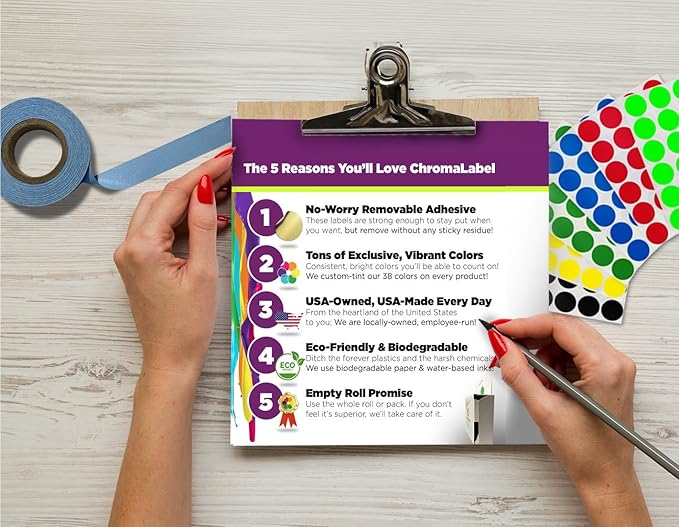 ChromaLabel 1/2 Inch Circle Sticker Labels, Removable Sticky Dots - Image 2