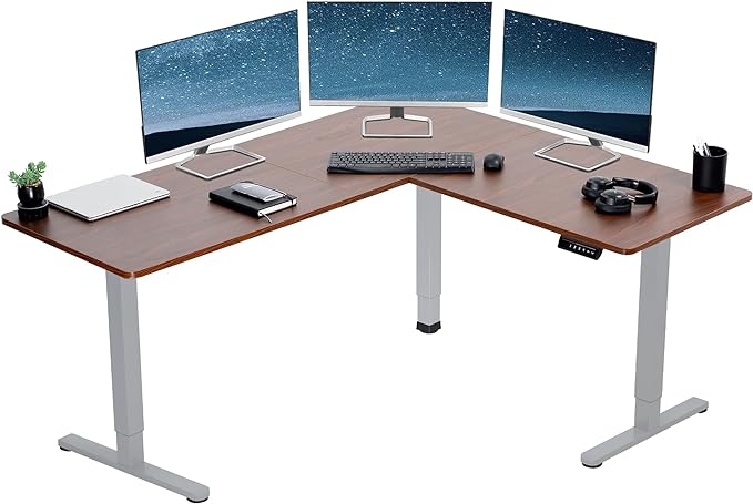 VIVO Electric Corner 63 x 55 inch L-Shaped Standing Desk, Memory Height by VIVO