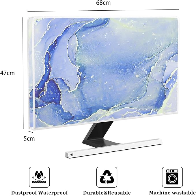 Baocicco Modern Violet Marble Waterproof Computer Monitor Dust Cover - Image 2