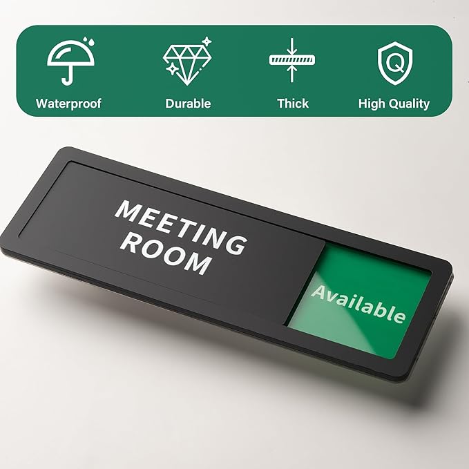 Meeting Room Office Door Sign Do Not Disturb, Versatile In-Use/Available Slider - Image 3