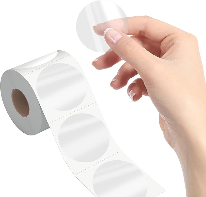 1000 PCS Round Clear Seal Stickers, Transparent Envelope Mail Wafer Seal Self by Stickyourhappymoment