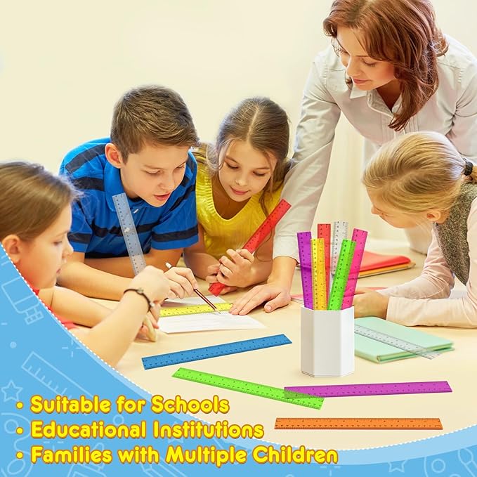 32 Pack Clear Plastic Ruler 12 Inch, Rulers Bulk - Image 7
