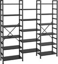 SUPERJARE Triple 6 Tier Bookshelf, Bookcase by SUPERJARE