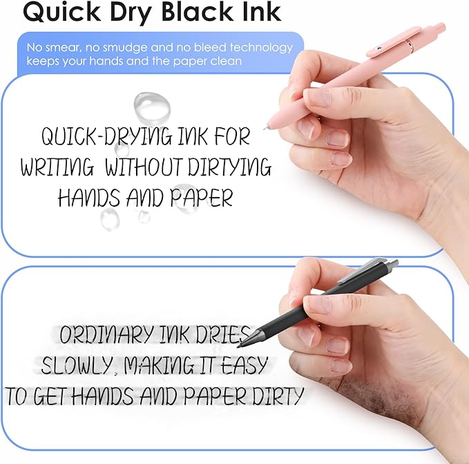 Donyang 10PCS Gel Pens Black Ink Fine Point Pens - Image 3