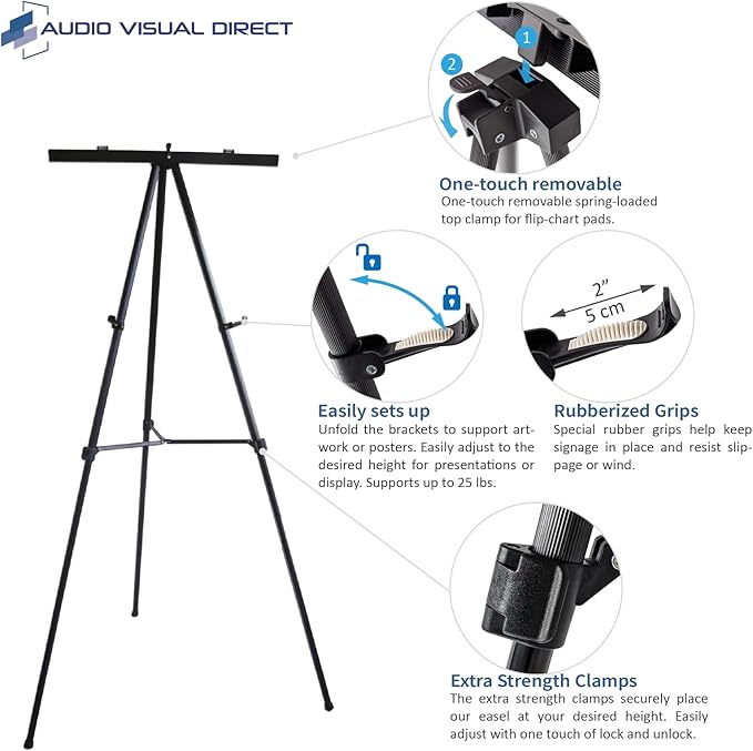 Lightweight Aluminum Flip-Chart Presentation Easel, 70 Inches - Image 4