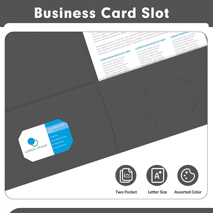 Two Pocket Folders, PANDRI 30 Pack 2 Pocket Folders, Letter Size Paper File - Image 5