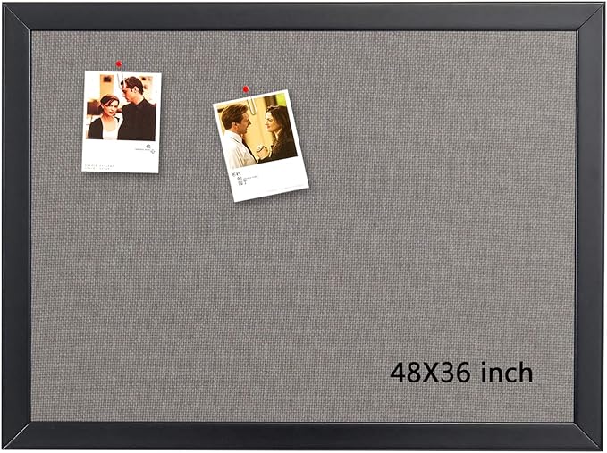 Gideal Large Bulletin Board 36 x 48 Inch, 100% Wood Framed Canvas Cork Board by GIDEAL