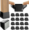 Square Chair Leg Protectors for Hardwood Floors, （Fit: 2.25" -2.75" Black）. by ComeHomeWithMe