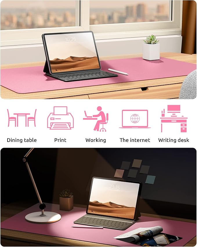YSAGi Leather Desk Protector, Office Mat, Large Mouse Mat, Non-Slip PU Leather - Image 6