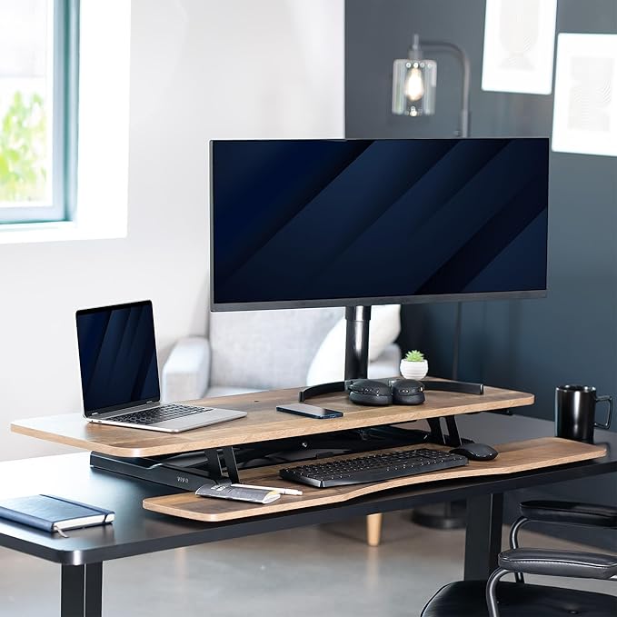VIVO 48 inch Desk Converter, K Series, Height Adjustable Sit to Stand Riser - Image 8