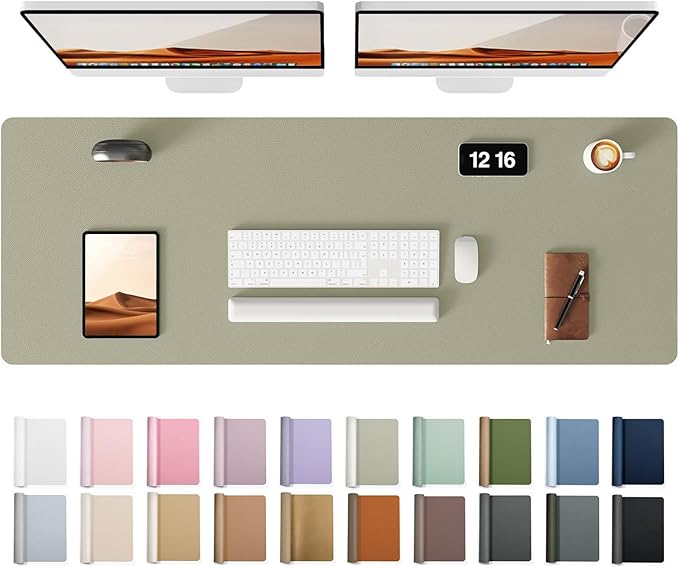 YSAGi Leather Desk Pad Protector, Office Desk Mat, Large Mouse Pad, Non-Slip PU by YSAGi